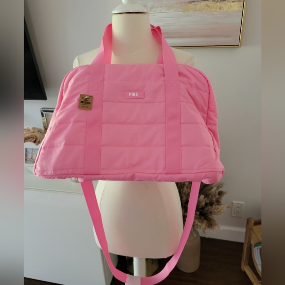 PINK Victoria's Secret Handbags - NWT VS Pink Happy duffle bag shoulder w crossbody
